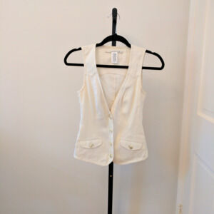 COPY - DVF cream/white tailored vest